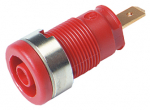 Banaanpesa, 4mm, 1000V AC/DC, 25A, isoleeritud, punane