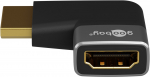 Adapter HDMI (M) - (F, 90&deg; nurgaga vasakule, 8K 7680x4320@60Hz, Goobay plus