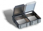 SNAPBOX3 transparent cover with spring ESD black - int. 41X37X15mm