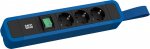 Toitepaneel 3 kohta Schuko 2.0m, l&uuml;litiga, rihmaga, 304x64x45mm, must/sinine