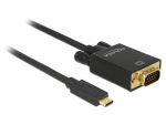 USB-C - VGA kaabel 1.0m, 1920x1080@60Hz, must