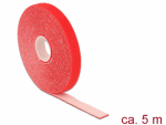 Takjapael rullis 13mm x 5.0m HOOK and LOOP, punane