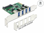 Laienduskaart: PCIe x1, 4 x USB 3.2 -A, low profile komplektis