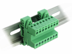 Terminal block R5.08mm, 8-ne, 24-12 AWG, DIN-liistule, nurgaga