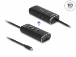 USB-C hub: 3x USB-A, kuni 10Gbps, 1x SD, 1x MicroSD, lisatoitega, l&uuml;lititega, must