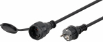 220V Toitekaabli pikendus 10.0m, must, CEE 7/4, IP44 pesa kaitsmega
