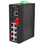 Switch: 8 x 10/100/1000BaseT(X), 2 x SFP, -40 kuni 80&deg;C, manageeritav, DIN, ATEX