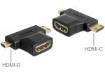 &Uuml;leminek HDMI (F) - Mini-C (M), Micro-D (M), must