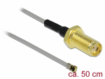 &Uuml;leminek antennile SMA - MHF 4L, 1.37, 50cm, 10mm keermega
