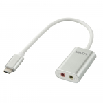 &Uuml;leminek USB 2.0 C (M)- Audio (mikrofon/k&otilde;lar)2x3.5mm(F) 0.17m, h&otilde;be