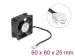 Ventilaator 24VDC 60x60x25mm, 0.71m&sup3;/h, 42.1dBA, 5000rpm