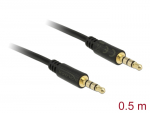 3.5mm kaabel 0.5m, 4pin, must