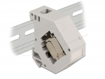 Keystone kinnitus 1 port DIN-liistule koos RJ45 Cat.6A LSA modulaarpesaga