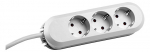 Maandusega pikendusjuhe 3 pesa / 5.0m, 188x56x41mm, valge
