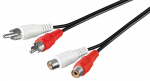 2xRCA pikenduskaabel 2.5m, must