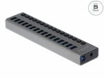 USB 3.0 hub, 16 porti, l&uuml;lititega, metallist korpus