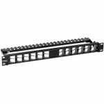 Paneel RJ45 Cat5e/Cat6/Cat6a 24 port varjestatud, nurgaga, must
