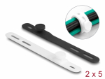Kaablisidemed silikonist 118 x 12.0mm, mustad/valged, taaskasutatavad (10tk)