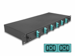 FO paneel 6xSC duplex liikuva riiuliga OM3 19&acute;&acute; 1U must adapter kruvidega
