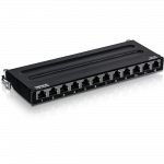 Paneel RJ45 Cat5e/Cat6/Cat6a 12 port varjestatud seinale must