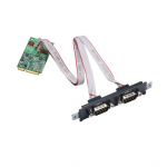 RS-232 PCI Mini Express kaart, Low Profile, 2 porti, -40 kuni 85&deg;C