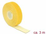Takjapael rullis 20mm x 3.0m HOOK and LOOP, kollane
