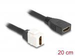 Keystone moodul: HDMI F / F, kaabli pikkus 20cm, 8K@60Hz, valge
