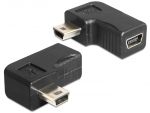 Adapter USB 2.0 Mini B (M) - (F) 90&deg; nurgaga 5pin