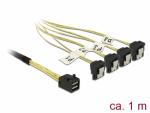 Mini SAS kaabel 1.0m (SFF-8643 - 4x SATA 7pin nurgaga)