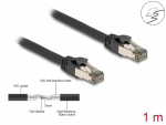 V&otilde;rgukaabel Cat6a U/FTP 1.0m, must, ultra flexible, sisemise metallist k&otilde;riga