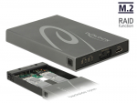 K&otilde;vakettakarp 2x M.2 Key B SSD ketastele, USB-C sisend, Raidiga