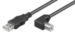 USB 2.0 kaabel A - B nurgaga 5.0m, must