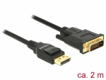 Displayport - DVI-D Dual Link kaabel 2.0m, must