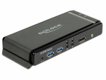 KVM switch: 2 porti, Displayport 1.2, 4xUSB 3.0, 2x USB 2.0, 4x 3.5mm stereo, kaablitega, 4096x2160@60Hz