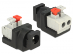 DC 5.5 x 2.1mm (F) - Terminal Block 2pin, iseennistuvate nuppudega