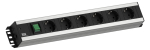 Toitepaneel 6 x Schuko l&uuml;litiga r&auml;ckitav 2.0m 1U must/hall