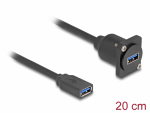 T&uuml;&uuml;p-D moodul - USB-A 3.0 F - F kaabliga 0.2m must
