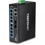 T&ouml;&ouml;stuslik Switch: 10 x 10/100/1000Mbps, IP30, -40 to 75 &ordm;C