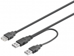 USB 2.0 Y-kaabel 2 x A (M) - A (F) 0.3m