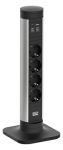 Toitepaneel Cycle 4 x CEE7/3, alusega, 1 x USB-A, 1 x USB-C, 135x135x370mm, must/hall