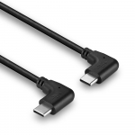 USB-C kaabel 1.0m, USB 2.0, 480Mbps, m&otilde;lemad pooled parempoolse nurgaga, must