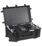 Seadmekohver 15U 860x560x355mm, veekindel, must, riiuliraamiga, ratastega, 16.6kg