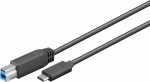 USB-C - B kaabel 1.0m, must, 5 Gbit/s