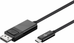 USB-C - DisplayPort kaabel 1.2m, must, 4K*2K@60Hz, sobib Mac-ile