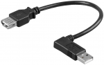 USB 2.0 pikenduskaabel A - A nurgaga vasakule 0.15m, must