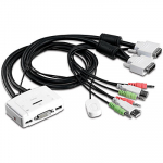 KVM switch: 2 porti, DVI, USB, audio, kaablitega, kuni 1920x1200