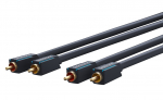 2xRCA kaabel 1.0m, kullatud, OFC, topeltvarjega, tumesinine