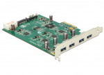 Laienduskaart: PCIe x1, 4 x USB 3.0 -A, (Quad Channel)
