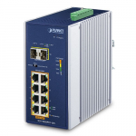 Switch: 8 x 10/100/1000BaseT(X) PoE+, 2 x 100/1000BaseX SFP -40 kuni 75&deg;C, mittemanageeritav, 240W budget w/ 12V Booster