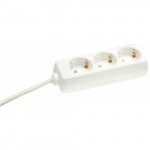 Maandusega pikendusjuhe 3 osa / 1.5m, max 3500W, valge, ilma l&uuml;litita